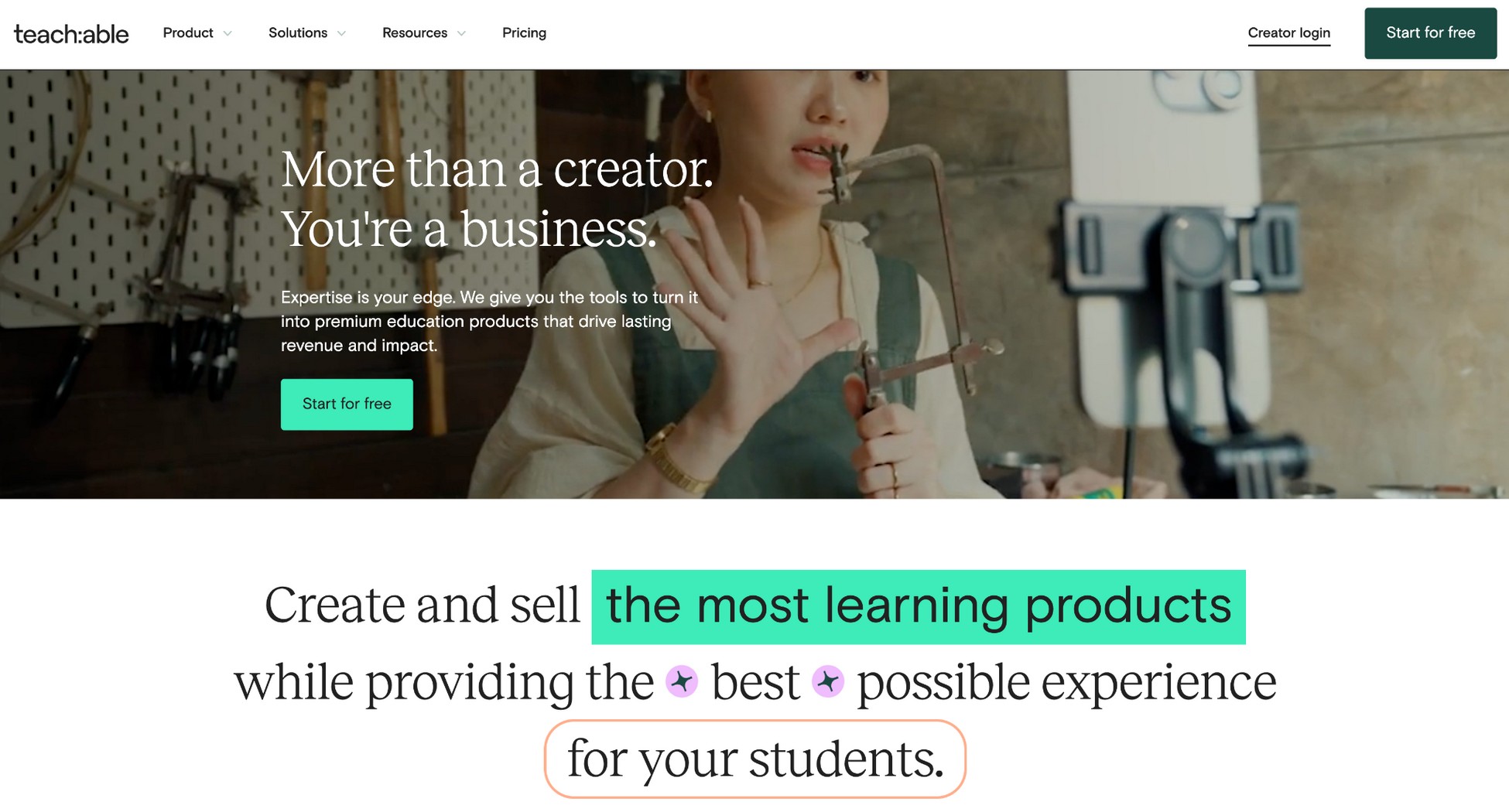 teachable homepage
