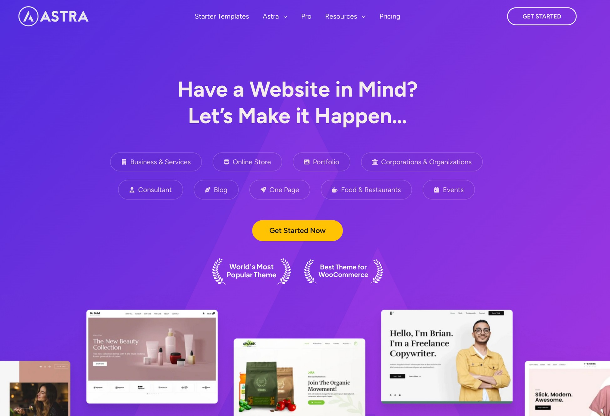 astra homepage