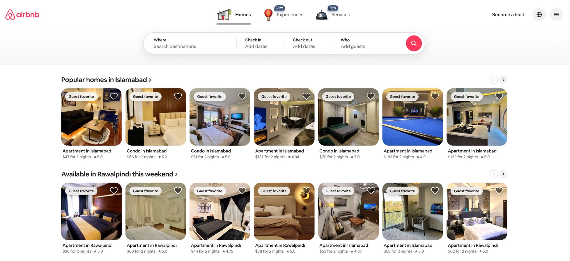 airbnb website