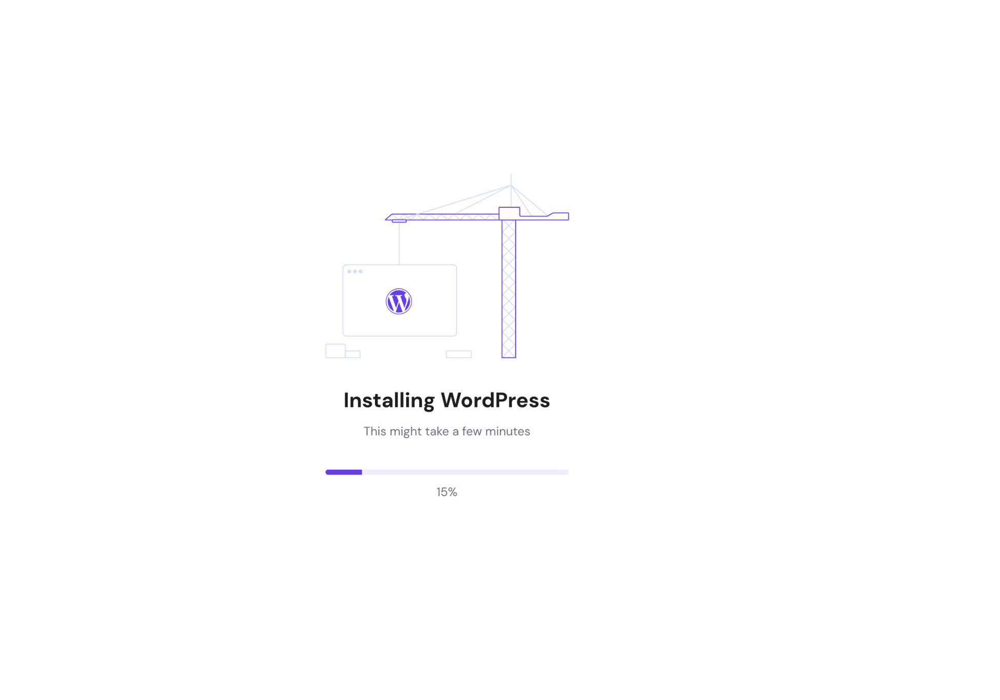 wordpress installation wizard progress bar