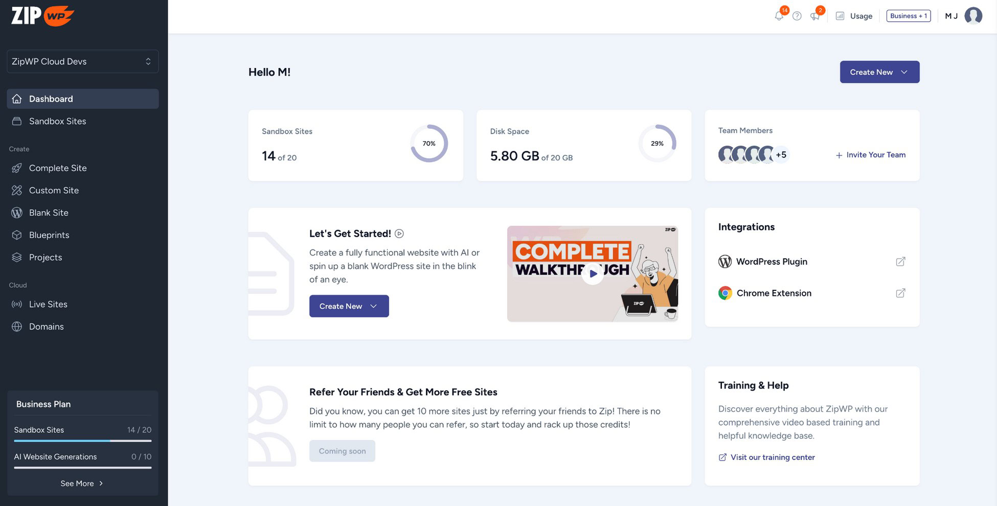 zipwp dashboard
