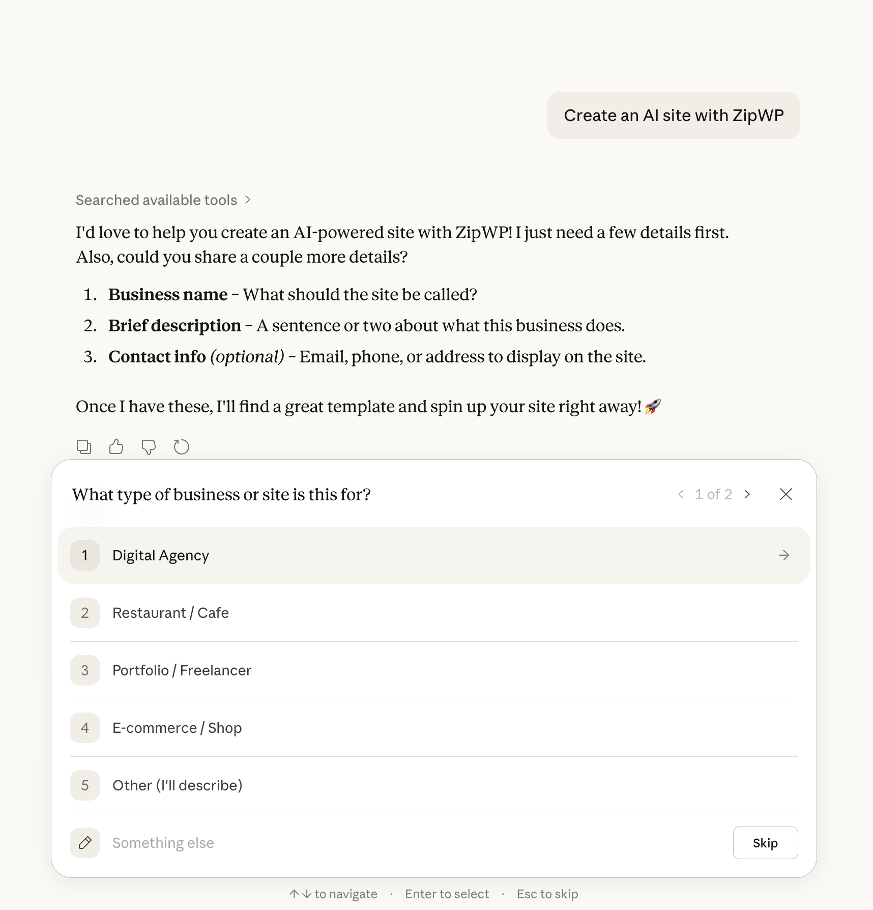 Using Claude with ZipWP